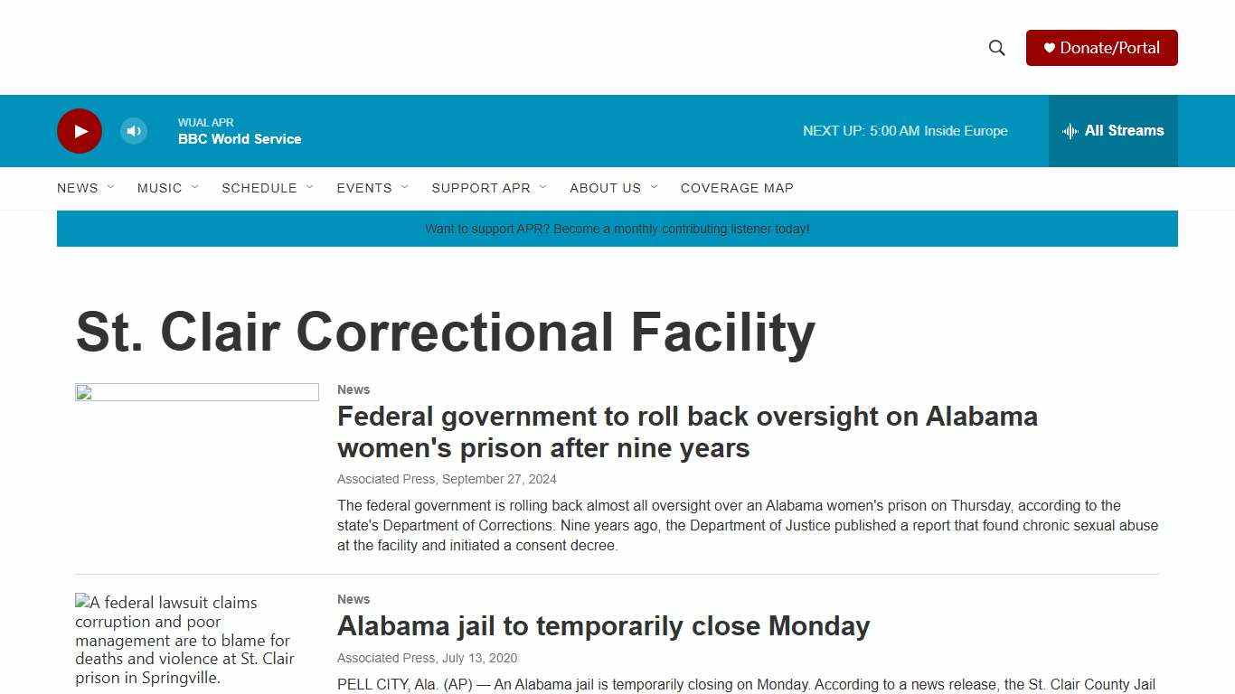 St. Clair Correctional Facility Alabama Public Radio